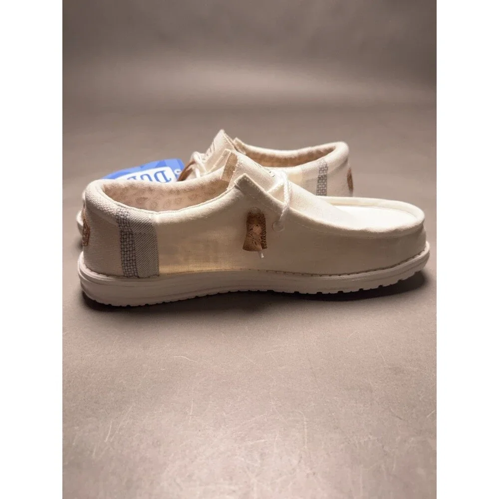 Hey Dude Natural Edition Wally Break Stitch in Natural White USM8/EUR41 NWT